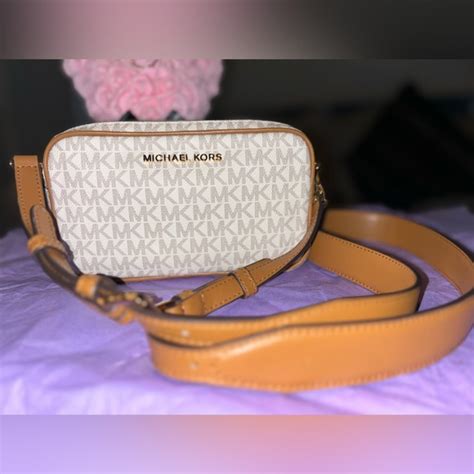 michael kors connie camera bag white|Bags .